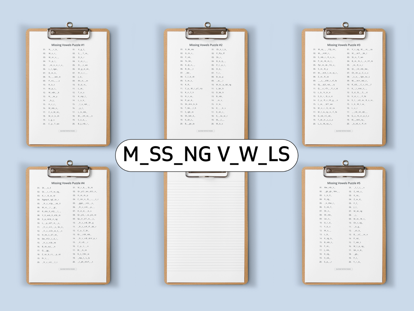 Missing Vowels | Lively Africa | College Notes Pack