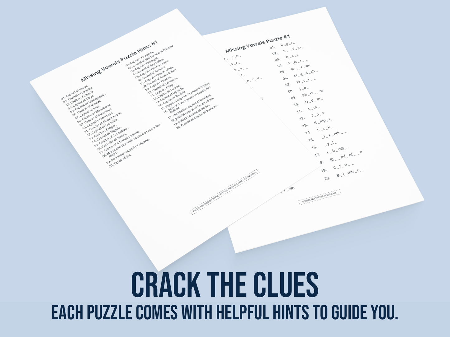 Missing Vowels | Lively Africa | College Notes Pack