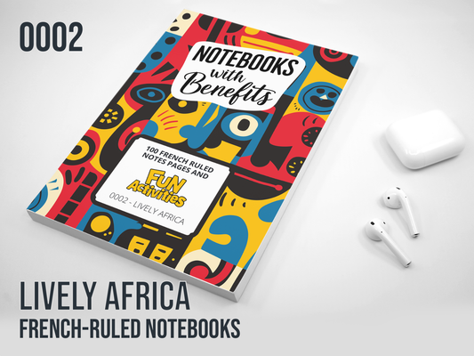 Colorful notebook with 'Notebooks with Benefits' branding on a white background